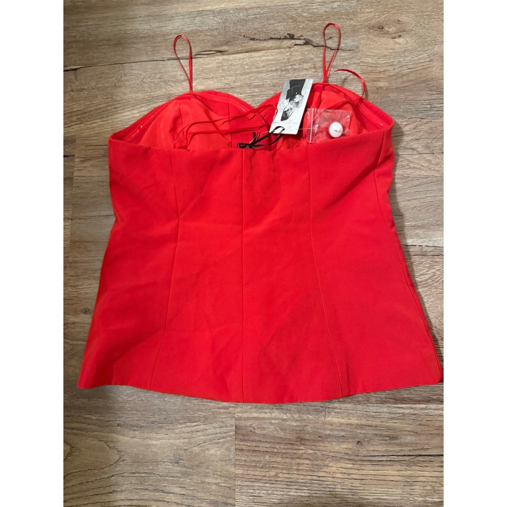 Sincerely Jules Red Corset Style Button Front Tank Top Women's M
